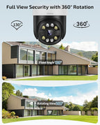 《2-Way Audio & Auto-Tracking》4K Outdoor Wired Security Camera System,360 Degrees Security PTZ IP Cameras,Surveillance Video Equipment, Surveillance DVR Kits
