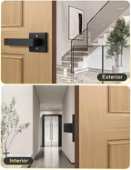 6 Pack Dummy Door Handles for Left Hand and Right Hand, Square Black Door Konbs for Closets, Non-Turning Single Side Pull