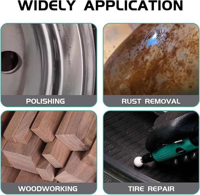 1/4" Air Die Grinder Kit Straight Pneumatic 22000 RPM Rear Exhaust Polisher with 1/4"(6MM) and 1/8"(3MM) Collets Mini and Compact Size, Polishing Tool