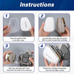 6200 Half Face Respirator Mask with Filters, Gas Mask Ideal for Painting, Woodworking, Sanding, Spraying