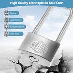 HOX Marine-Grade Rustproof Padlock, Stainless Steel Shackle & Chrome-Plated Brass Body, Weatherproof Outdoor Lock, 2.5-Inch Long Shackle, 12-Pack