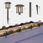 XMCOSY+ Solar Pathway Lights Outdoor Waterproof IP65 - Dual-Tone 25 LM LED Solar Garden Lights for Yard, Glass Outdoor Lighting for Garden Patio Yard Landscape Walkway Driveway Lawn Decor (Warm White)
