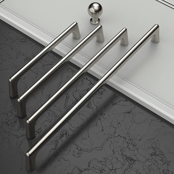 6 Pack Brushed Satin Nickel Cabinet Pulls 12.6 Inch Kitchen Cabinet Handles Cabinet Hardware Kitchen Handles for Cabinets Wardrobe Pulls Nickel Dresser Pulls Drawer Handle