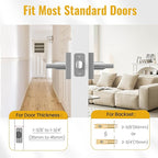 HOSOM Interior Door Levers Passage Door Handles Heavy Duty No Locking Door Handle Set for Hallway, Closet Doors, Satin Nickel Door Handle with Square Plate, 1 Pack