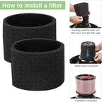 2 Pack Vacmaster Filter Replacement Compatible with Vacmaster VF408, VF410P, Wet/Dry Vac Beast VFB511B 0201 and Cleva Industrial VF408B, for Jobsite and Floor Vacs, for Vacmaster Attachments