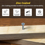 Wood Screws Assortment Kit, FIXLINK 240 PCS High Hardness Flat Head Wood Screws Set, Phillips Drive Assorted Screws, Contain 15PC Anchors and 8 Size (2-1/2”,2”,1-1/2”,1-1/4”,1”,3/4”,5/8”,1/2”), Zinc