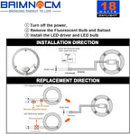 9 Inches LED Circline Light Bulb 18 Watt Replacement for T9 FC9T9 22W, FC10T9 30W, FC12T9 32W Circular Fluorescent Bulb, 6500K Day Light 2200LM, Not Dimmable, 2 Pack