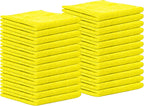 Microfiber Cleaning Cloth for Kitchen & households, Towels for Cars. (300gsm) (Pack of 24 Yellow)