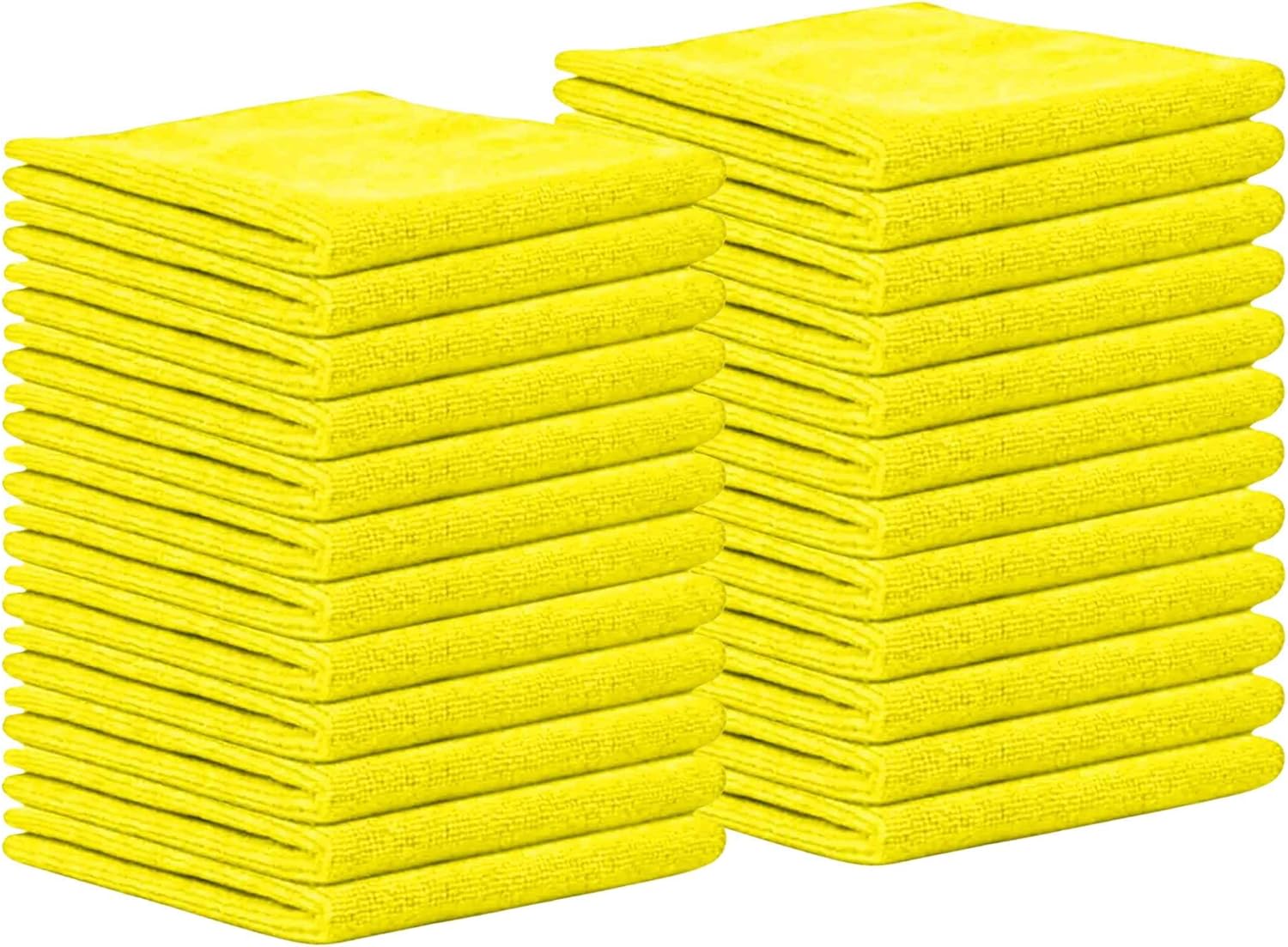 Microfiber Cleaning Cloth for Kitchen & households, Towels for Cars. (300gsm) (Pack of 24 Yellow)