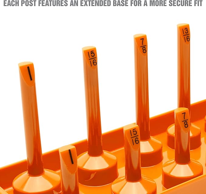 OEMTOOLS 22418 Magnetic Socket Organizer Set, 6-Piece Holder Set Includes 1/4", 3/8", 1/2" Drive Metric SAE Socket Trays, Tool Box Organizer, Christmas Gift for Men(Sockets not Included)