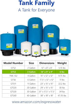 3 Gallon RO Expansion Tank – Compact Reverse Osmosis Water Storage Pressure Tank with Free Tank Ball Valve