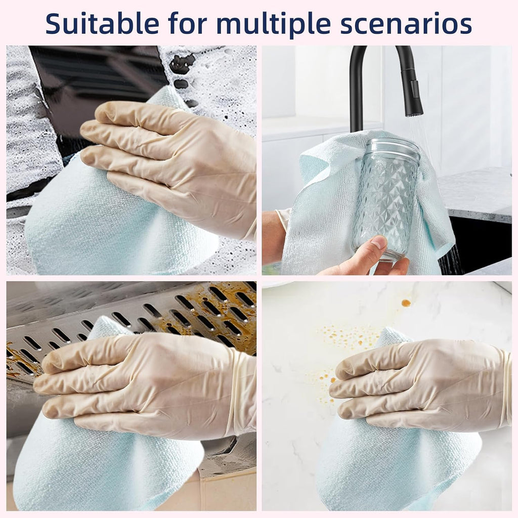 & PLUSH Microfiber Cleaning Cloth Roll - 50 Pack, Tear Away Microfiber Towels, 12" x 12", Reusable, Washable, Streak Free, Ultra Absorbent Dish Rags for Car, Home, Garage or Shop (Blue)