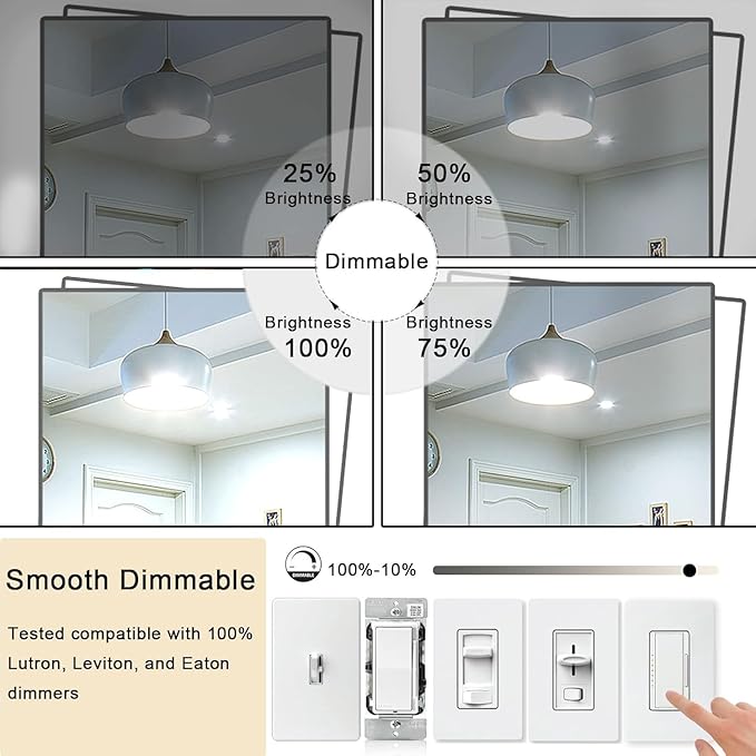7.3 Inch E26 Led Bulb 6W Dimmable, 4000K Neutral White Edison Bulbs, Equal 80 Watt T10 T9 Long Tubular Clear Glass Light Bulb 800LM for Vanity Pendant Pipe Wall Sconces - UL Cert 2Pack