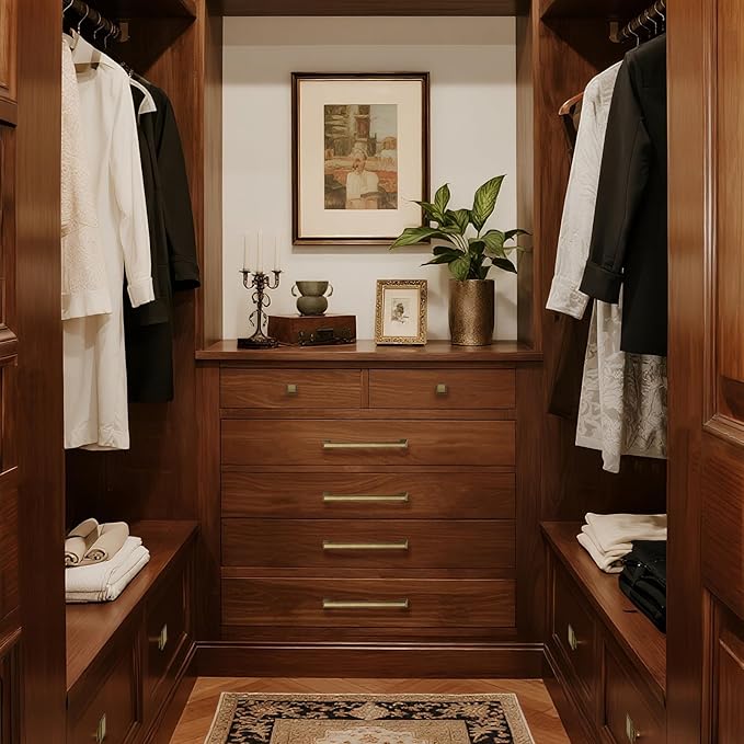 10 Pack 6.3 Inch(160mm) Hole Center Antique Brass Modern Cabinet Pulls Kitchen Cabinet Handles Kitchen Cabinet Hardware Timeless Drawer Pulls for Dresser Cupboard Wardrobe, A-Brass(6.3x10)