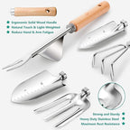 Gardening Tools 9-Piece Heavy Duty Garden Hand Tools with Fashion and Durable Garden Tools Organizer Handbag, Rust-Proof Garden Tool Set, Ideal Gardening Gifts for Women