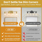 EMONG Gold Bathroom Light Fixtures,4-Lights Brushed Brass Vanity Light with Clear Glass Shade,Modern Wall Sconces for Hallway, Farmhouse,Living Room