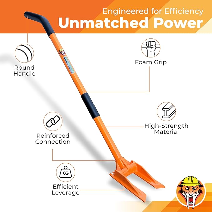 48” Round Handle Demolition Bar – Versatile Wrecking & Multi Tool- For Home Renovations and DIYs - Trusted by Contractors, Firefighters & Restoration Professionals