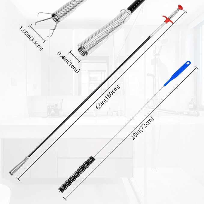 Drain Snake，Toilet Snake，Flexible Grabber Tool For Toilet Sewer Shower Kitchen Bathroom Tub Clogged Drains Opener Cleaning Tool