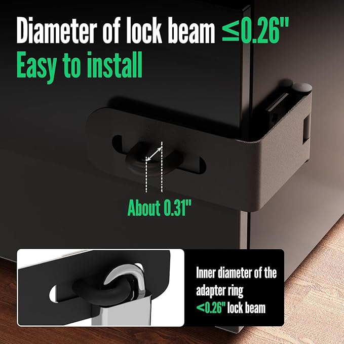 Door Lock Hasp Latch, 90 Degree Solid Iron Safety Packlock Drawer Hasp Lock Latch, Extra Thick Gate Lock Hasp with Keys Brushed Finish (2.24 Inch, Black)