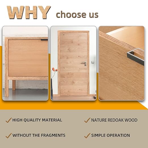 GSCIT Club Red Oak Edge Banding, 13/16 inch x 100ft roll of Veneer Edge Banding -Pre-glued Flexible, Real Wood Tape Banding for Cabinet Repair Furniture Restoration