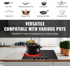 VEVOR Electric Ceramic Cooktop, Built-in Electric Stove Top, with Glass Panel, Knob Control, 11 Heat Levels, for Diverse Cooking Requirements (24inch-4burners/220V)