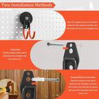 Heavy Duty Storage Magnetic Utility Hooks Large Garage Magnet Hooks with Anti-Slip Coating for Metal Cabinet,Pegboard,Garage Shelve,Garden Tools (4PCS 2.59'' Orange)