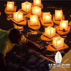 C7 0.6W 2700K Featuring Standard E12 LED Bulb Candelabra Base Replacement Night Light 6 Pack