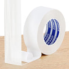 Heavy Duty Double Sided Tape, 2inx66FT/50mmx20m, White,Clear Mesh, Extra Strong Adhesive for Carpets, Picture Hanging, DIY Projects - Hand Tearable