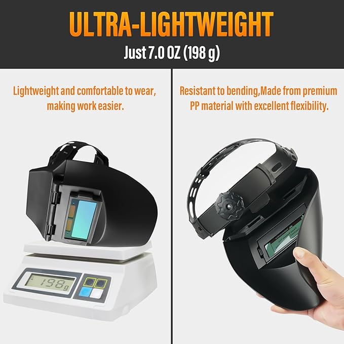 Welding Helmet Auto Darkening,Upgraded Foldable Anti-Blue Light Welding Helmet，True-Color Welding Shield for Beginners，Safety Welding Mask for Stick MIG TIG and Grind