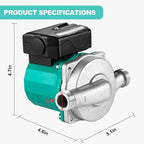 Hot Water Recirculating Pump,3/4 NPT Water Circulator Pump,Circulation Pump for Domestic Water Heater System (RS15-6 Stainless Steel Green)