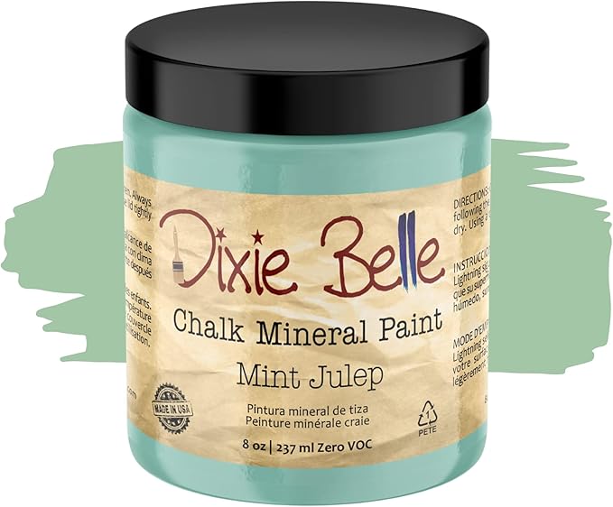 Dixie Belle Paint Company Chalk Finish Furniture Paint - Mint Julep (8oz) - Matte Mint Green Chic Chalk Mineral DIY Furniture Paint