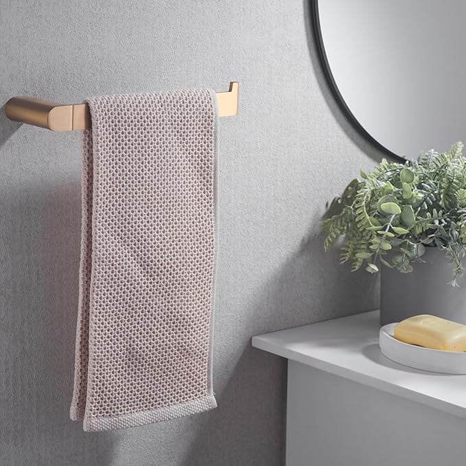 RANDOM Champagne Bronze Towel Bar Set 5 Piece Bathroom Hardware Set Include 9.8/23.6 Inch Towel Holder Toilet Paper Holder and 2 Towel Hooks Stainless Steel Bathroom Accessories Kit Wall Mount