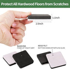 Ezprotekt 2.5" Square Felt Furniture Movers Sliders for Hardwood Floors, 24 Pcs Reusable Felt Furniture Moving Pads for Sofa Table Bed Desk Couch Cabinet - Move Items Easily and Quickly (Beige)