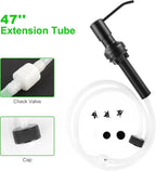 Soap Dispenser for Kitchen Sink, Sink Soap Dispenser with Longer Threaded Shaft Shank, 47" Extension Tube Connects Directly to Dish Soap Container, Wider Pump Head Base （Black）