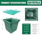 24x24x24in Underground Splice Boxes W/FRP Inspection Cover Large Enclosure Box Bucket Polyethylene Distribution Pull Access Electrical Junction Drillable Tapered Wiring Box for Cable