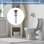 Upgraded Toilet Tank to Bowl Bolt Replacement Kit, Universal Heavy Duty Toilet Tank Bolts with Extra Long Nuts, Waterproof and Rustproof Stainless Steel(2 PCS)
