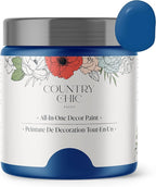Country Chic All-in-One Chalk Paint for Furniture, Cabinets, Home Decor, Eco-Friendly, Matte Finish, Built-In Primer & Top Coat for Wood, Metal - Bling Bling (Royal Blue) - 4 oz (118 ml)