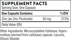 Thorne Zinc Picolinate 30 mg - Well-Absorbed Zinc Supplement for Growth and Immune Function - 180 Capsules