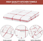 Nialnant 8 Pack Dish Cloths for Washing Dishes, 100% Cotton Reusable Cleaning Rag, Quick Drying Dish Towels for Kitchen, 12x12 Inches, Red Plaid