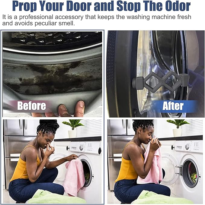 Magoog Washer Door Prop, Magoog Front Load Washer Door Prop, Keep Front Load Washer Door Open and Dry to Prevent Damping, Upgraded Longer Door Prop for Front Load Washing Machines