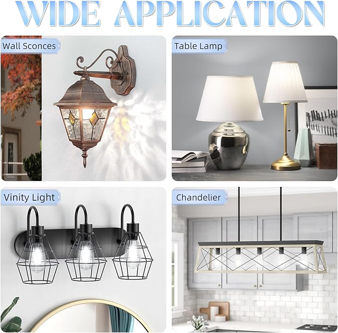 LED Edison Bulbs, E26 Bulb 60 watt Equivalent, Non-Dimmable, Cool White 4000K, ST58 Vintage Light Bulbs, 90+ CRI, 6W 600LM, E26 Medium Base, Clear Glass, 6 Pack