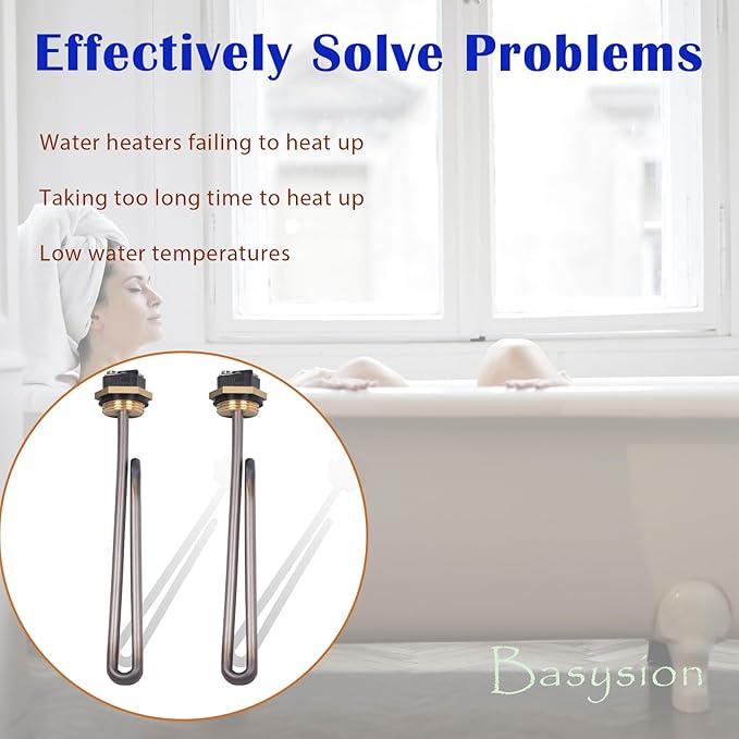 2 Pack Titanium HE 55220 Water Heating Element,for EcoSmart ECO POU6 ECO8 ECO11 Rheem, Eemax, Richmond element for water heater,Electric Tankless Water Heater Element Replacemen,5.5kW 220V or 6kW 240V