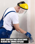 12 Pack Safety Face Shield for Grinding and Cutting, Full Impact Resistant Face Shield Mask for Work Chemical Woodworking (Yellow)