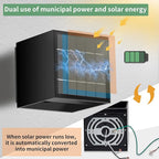 LANFU Solar Powered Motion Sensor Square Outdoor Wall Lights,Black Modern Up and Down Wall Lamps 10W,IP65 Waterproof Warm White 3000K Wall Sconce Light Exterior for Fence,Garden