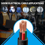 15ft 6/4 6 AWG Portable Power Cable (4 Conductor) - SOOW 600V 6 Gauge Electric Wire for Motor Leads, Portable Lights, Battery Chargers and Machinery - 4 Conductor - 15 Feet Electrical Cord