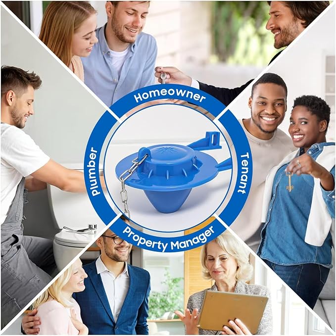 Universal Toilet Flapper Replacement Kit: 2 Inch Toilet Tank Flapper 2 Stainless Chains Designed for American Standard Kohler Toto Gerber Toilet Stopper Water Saving Easy to Install Heavy Duty Rubber