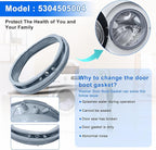 Upgraded 5304505004 Compatible with Electrolux Washer Door Boot Seal EFLS517SIW0 EFLS617SIW0 EFLS617STT0 EFLS627UTT1 ELFW7637AW1 EFLS527UIW1 for Frigidaire Washer Door Gasket 5304516744 5304505239