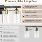 5-Light Bathroom Light Fixtures, 31" Modern Vanity Lights Over Mirror with Clear Glass Shades, Black & Gold Light Fixture, Classic Wall Light Fixture for Mirror Living Room Cabinet Bedroom Porch