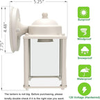 LIT-PaTH Outdoor Wall Lantern, Wall Sconce as Porch Lighting Fixture, E26 Medium Base, Aluminum Housing Plus Glass, Bulbs NOT Included, 2-Pack, White Finish