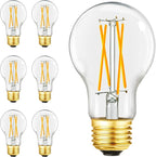 A19 Vintage LED Edison Light Bulbs 60 Watt, E26 Dimmable LED Filament Light Bulbs, Daylight White 5000K,6W Equal 60W Incandescent Bulbs,600LM, AC120V, A19 LED Bulb with 90 CRI,COCODI-6Pack (6W-5000K)